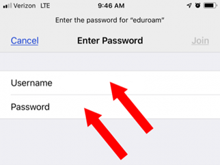 Eduroam Setup for iOS - Step 1